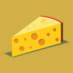 Cartoon Wedge of Cheese Illustration