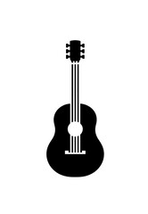 Fototapeta premium Guitar icon vector in black color with white background
