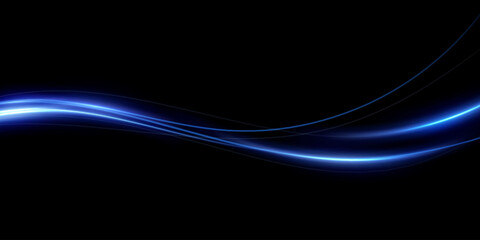 Abstract lines.Neon lines of speed and fast wind. effect of moving at the speed of light. Blue glow effect. Magic shiny line. Neon. Background.	