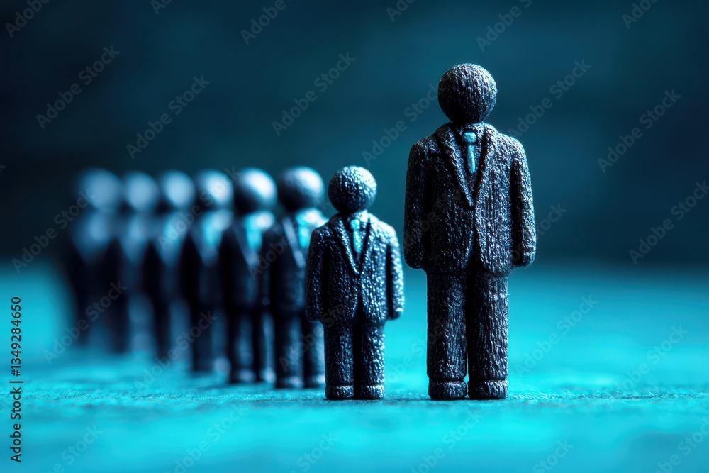 Aufkleber minimalist representation of leadership concept with abstract figurines in business suits on a soft 