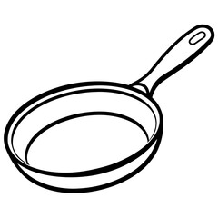 Modern Frying Pan Outline for Vector Design