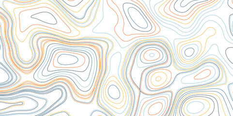 Topographic map. Grid, texture, relief contour. Surface map of mountain future. Stripes landscape descripting data maps. 
