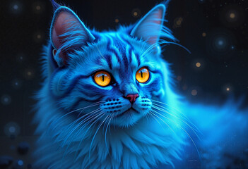 cat on black background