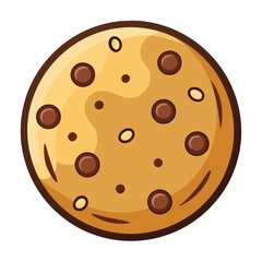 Cartoon Chocolate Chip Cookie Illustration