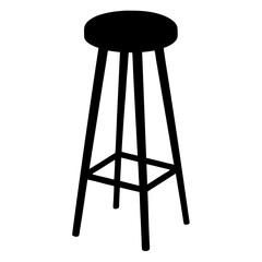 Silhouette Stool: A stark, minimalist silhouette of a stool stands out against a simple backdrop.