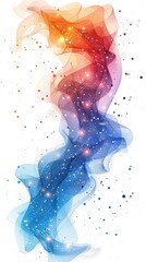 Obraz premium Abstract colorful flowing waves design with glowing sparkles