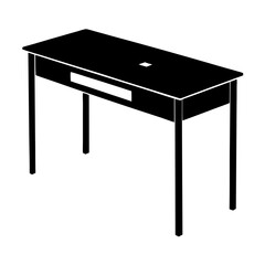 Wooden table and chair furniture set isolated on white background