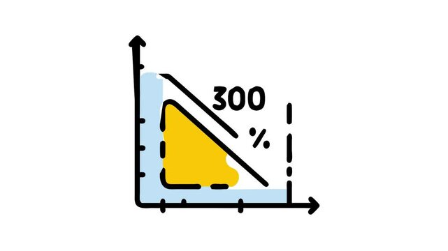 Pareto chart line icon animation