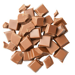 Milk Chocolate Chunks. Perfect For Confectionery Backgrounds.