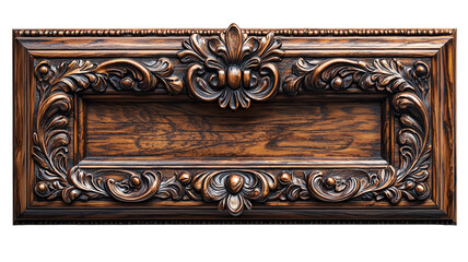 Ornate Carved Frame: A detailed close-up showcases an exquisitely carved wooden frame, displaying intricate floral and foliage motifs, exuding elegance and timeless beauty.