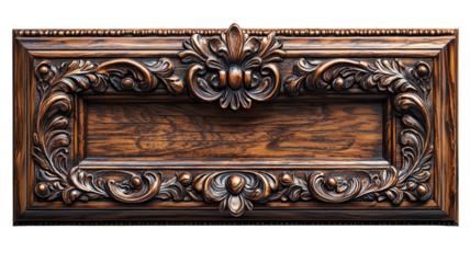 Ornate Carved Frame: A detailed close-up showcases an exquisitely carved wooden frame, displaying intricate floral and foliage motifs, exuding elegance and timeless beauty.