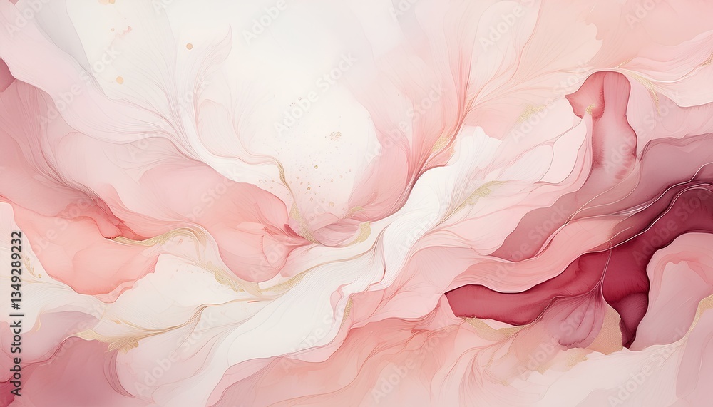 Poster abstract pink background with water fluid. watercolor abstract background with pink and white tones.
