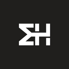 Minimalist EH or HG modern letter logo design.