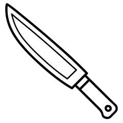Modern Knife Outline Vector Art