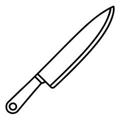 Modern Knife Outline Vector Art