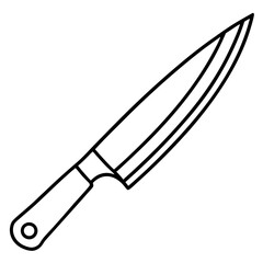 Modern Knife Outline Vector Art
