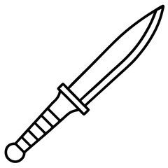 Modern Knife Outline Vector Art
