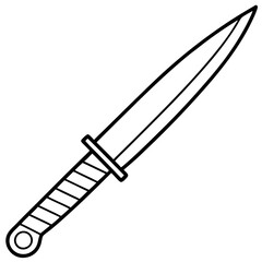 Modern Knife Outline Vector Art
