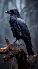 Fototapeta premium Crow blackbird wildlife animal.