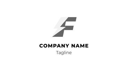 Obraz premium F modern flat design logo with blitz 