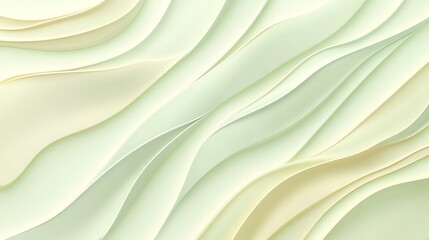 Obraz premium Abstract Pastel Green and Yellow Wave Pattern