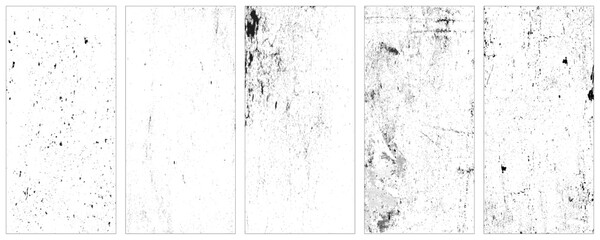 Set of black grunge texture isolated on a white background.