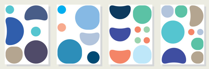 Set of abstract minimalist digital artwork illustrations for wall decoration, postcard, poster, brochure cover design and others.
