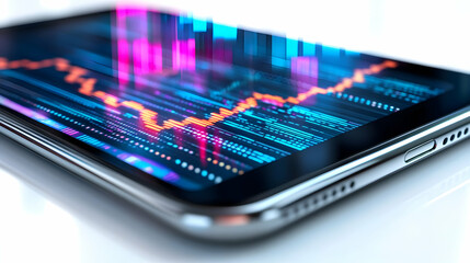 Stock Market Chart on Smartphone Display Showing Rising Trend Analysis