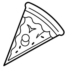 Pizza Slice Iconic Line Art Design