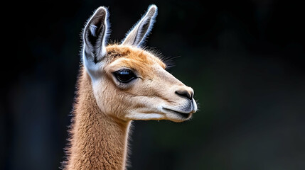 Obraz premium Profile Of Llama With Dark Background
