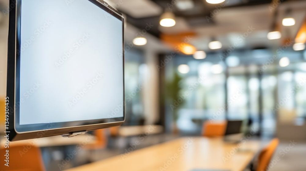 Aufkleber modern office interior with a blank screen and workspace setup