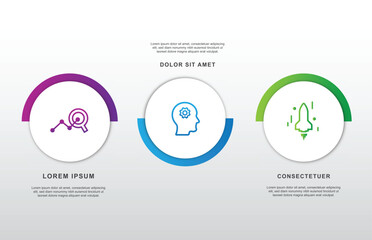 Infographic design template. Concept of 3 steps to business growth. Vector illustration
