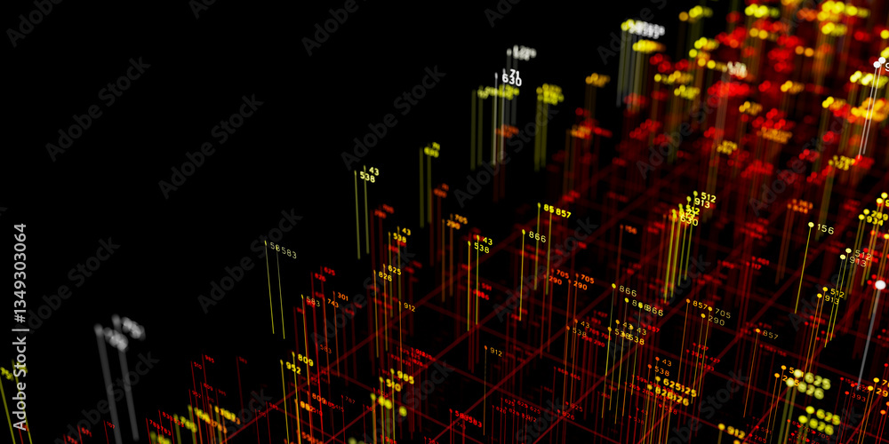 Poster big data complex plane graph. quantum computing universe. cyber space of ai technology. futuristic g