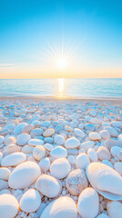 Obraz premium Tranquil sunrise on the beach