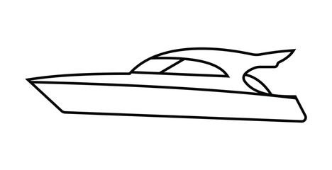 speedboat outlines icon vector design