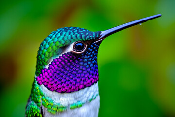 Violet-Crowned Hummingbird Perched Gracefully on a Tree Branch, Showcasing Its Brilliant Plumage and Delicate Beauty in a Serene Natural Setting
