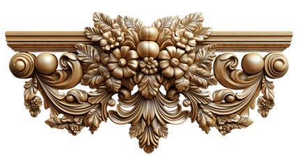 Golden Ornamentation: A meticulously crafted golden decorative element, evoking classical design with intricate floral and foliate motifs