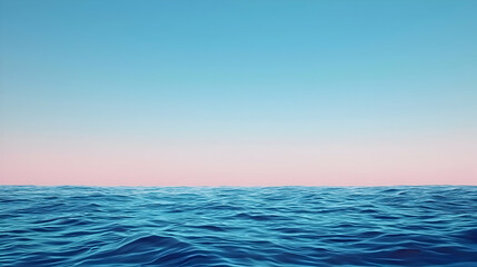 Obraz premium Peaceful Ocean Horizon With Pink Sunrise