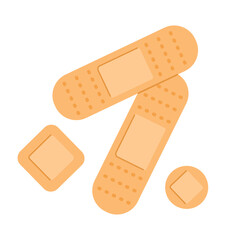 First aid plaster strip medical patch. Flat vector isolated illustration
