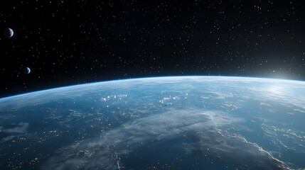 Fototapeta premium Earth At Dawn From Space