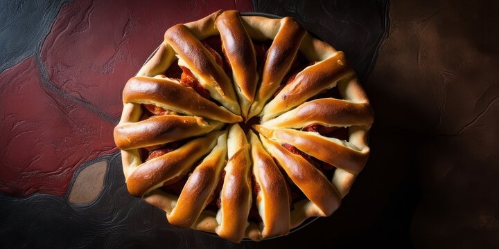 traditional Georgian adjarian khachapuri bouquet