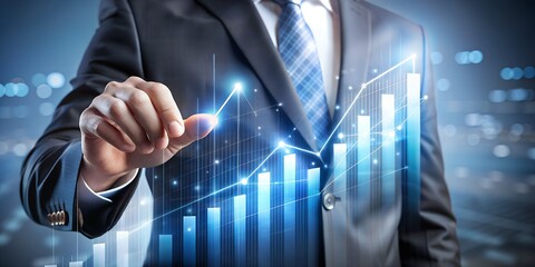 Businessman analytics data. business growth, optimize market performance, global finance and investment strategy, 