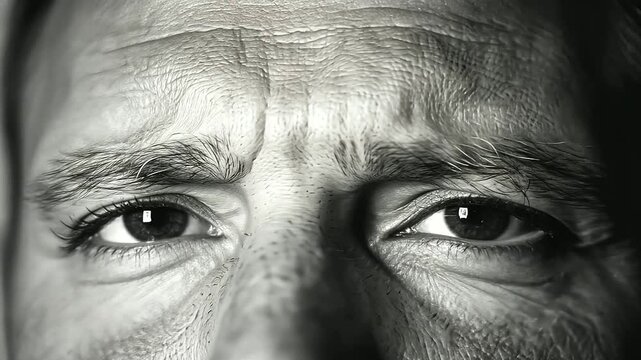 Disappointed person close-up expression on face