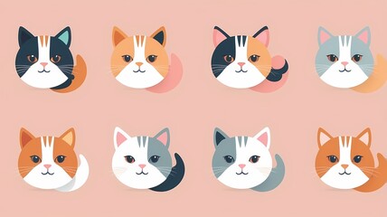 Cat icon, cute and simple, friendly branding
