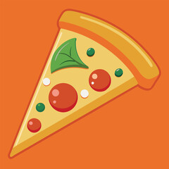 Cheesy Cartoon Pizza Slice Clipart | Fun Food Illustration