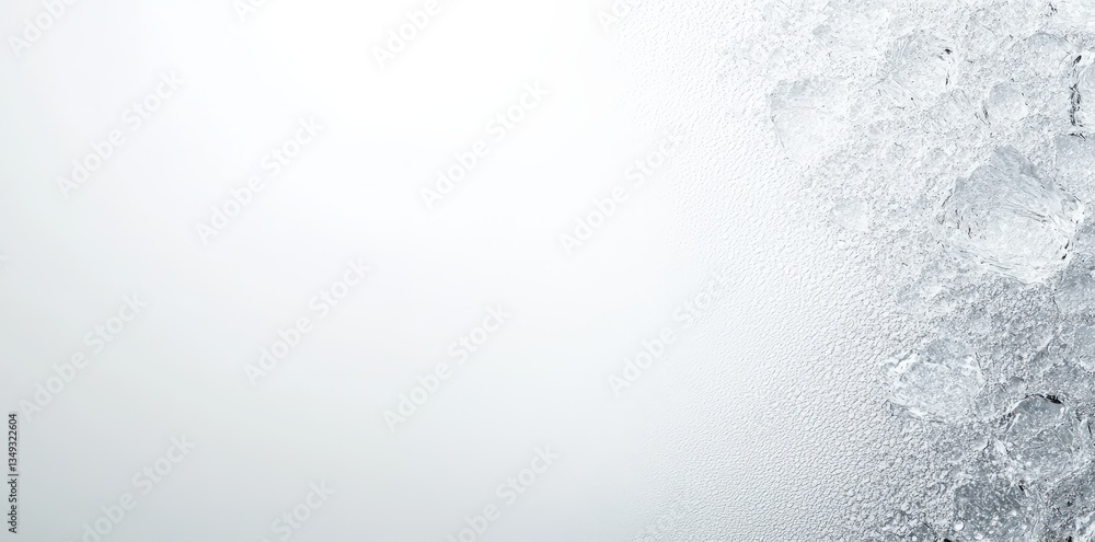 Aufkleber a close-up of ice fragments against a soft white background, creating a serene and cool atmosphere.
