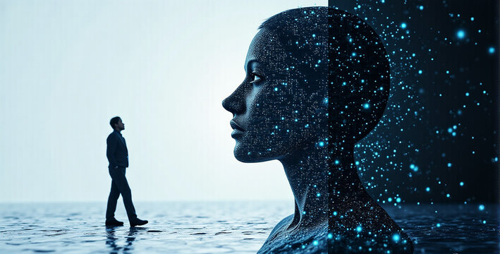 Digital Interface of Humanity and Technology - Powered by Adobe