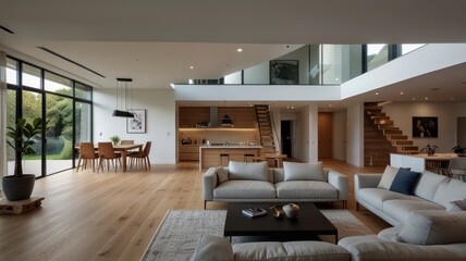 Fototapeta premium Open-plan modern home, light and airy