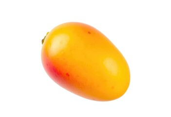 A vibrant, ripe mango isolated on a pure white background, vibrant, stock photo