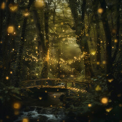 Fototapeta premium firefly in the forest